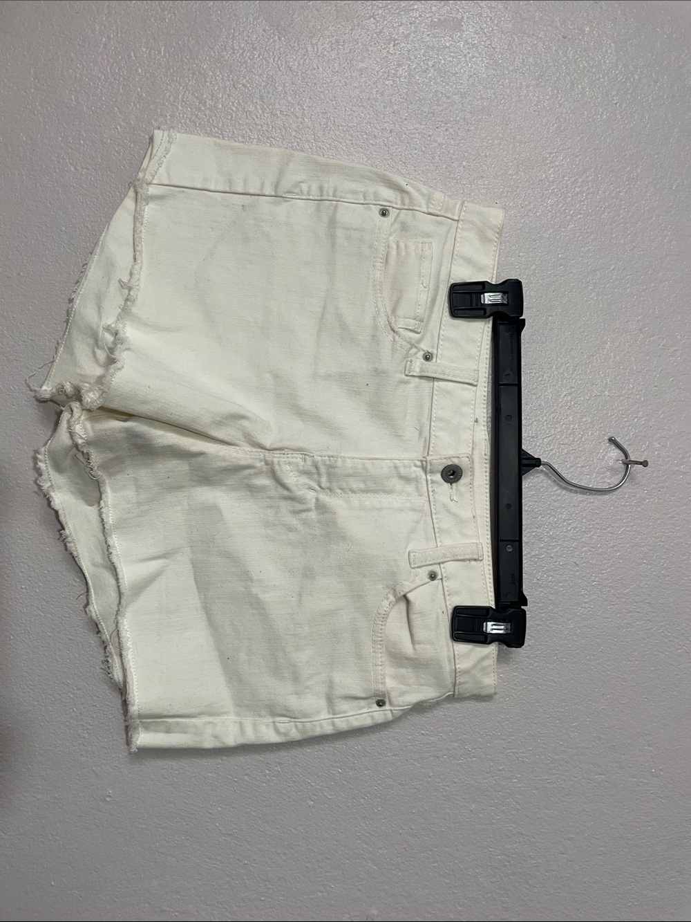 Decree Off-White Denim Cutoff Shorts